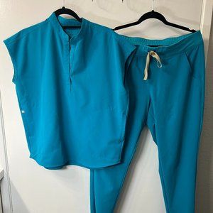 Figs Teal Scrub Set S/LT